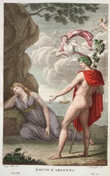 Bacchus and Ariadne, Book VIII, Illustration from Ovid